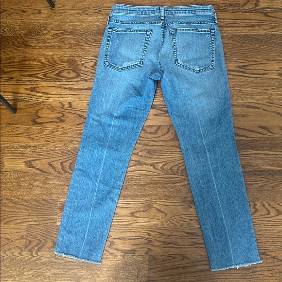 Rag & Bone Dre Low Rise Slim Boyfriend Distressed Jeans In Aviation Way Size 25 - Picture 3 of 9